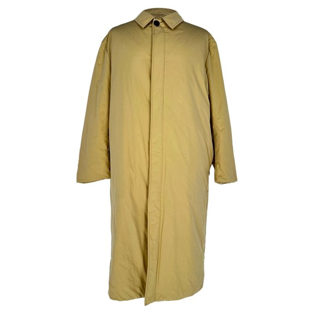 The Row Padded Long Coat in Beige Polyester